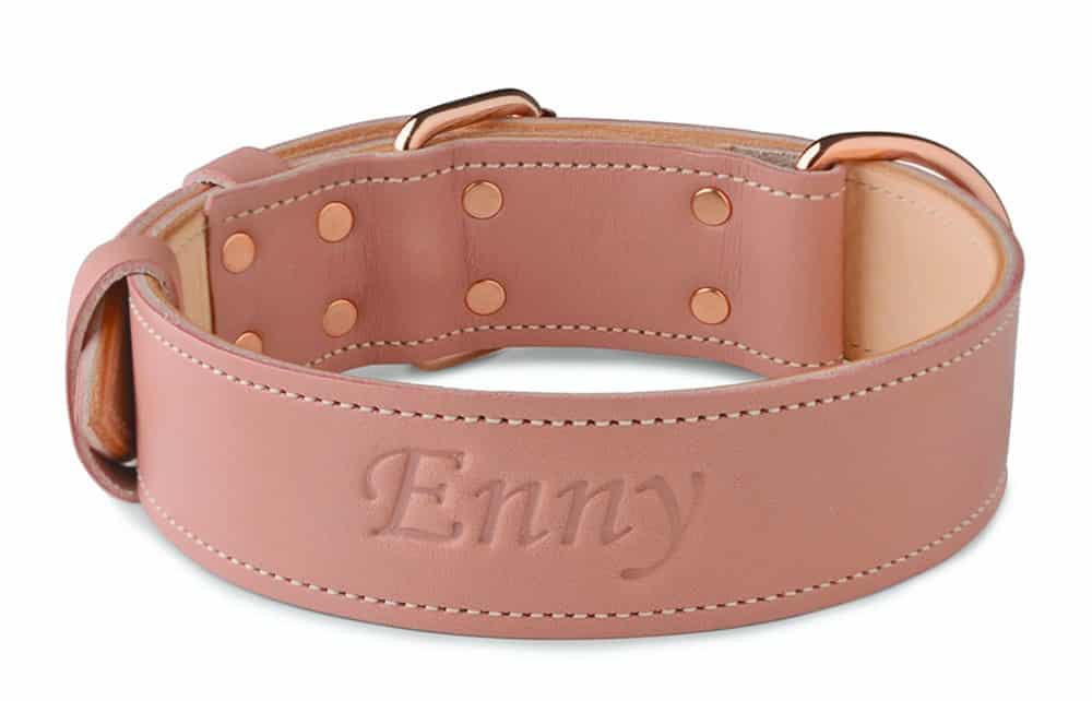 Concha Pink Leather Collar