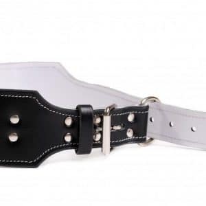Wide Black Leather Dog Collar