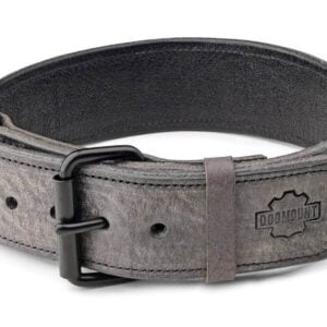 grey leather dog collar