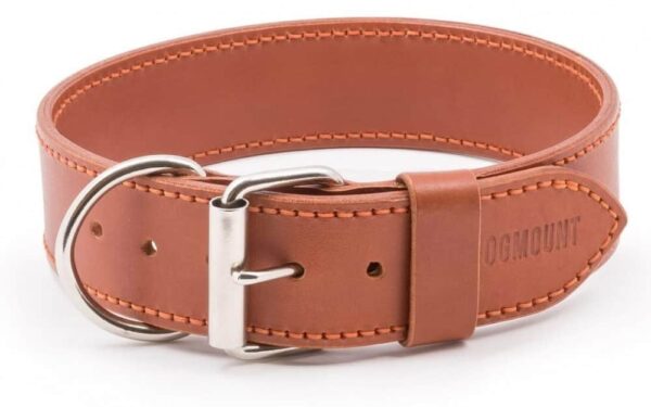 light brown leather dog collar