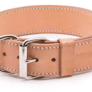 natural leather dog collar