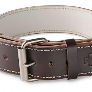 Brown & White Leather Dog Collar
