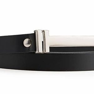 Women´s black leather belt