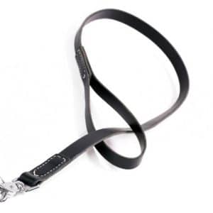 Black Leather Dog Lead With Hand Stitching