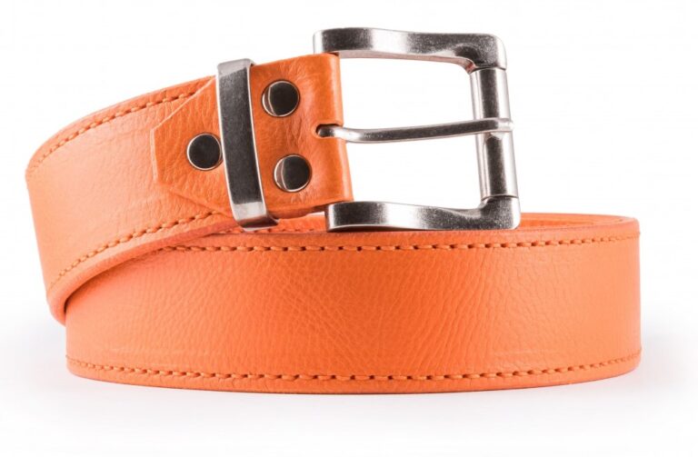 Aranine women's leather belt, orange