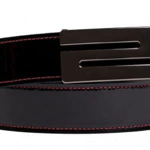 Black high-gloss leather belt