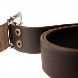 Leather belt without buckle
