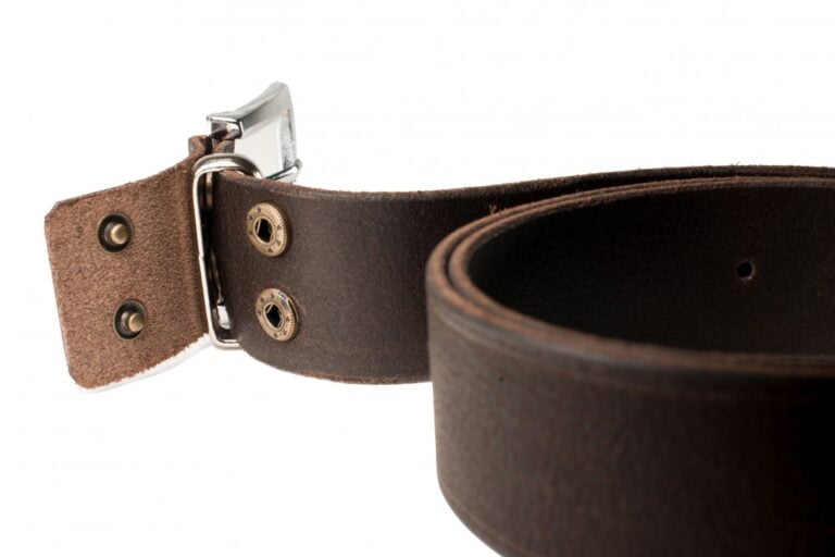 Leather belt without buckle