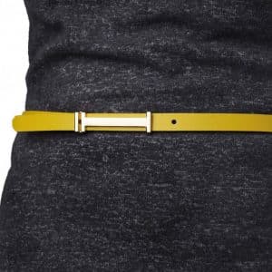 Yellow leather women's belts