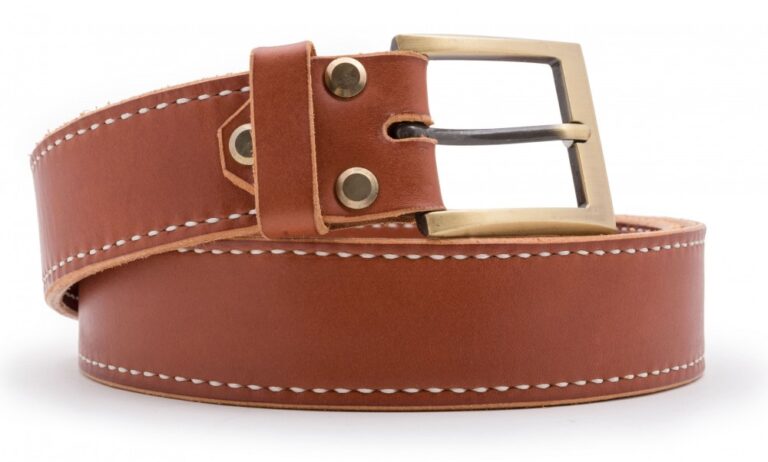 Brastro leather belt, brown