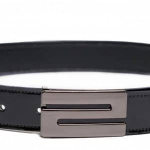 Black high-gloss leather belt