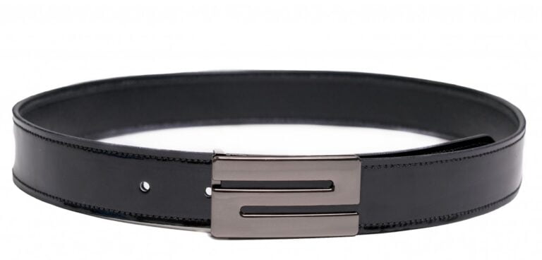 Black high-gloss leather belt